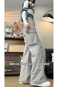 2026春季美式工装大口袋褶皱高街机能直筒裤男C62176-TP4068图片