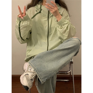 1中性风黄灯连帽滚边设计大码M-5XL潮牌防晒服男FS77005P45控68图片