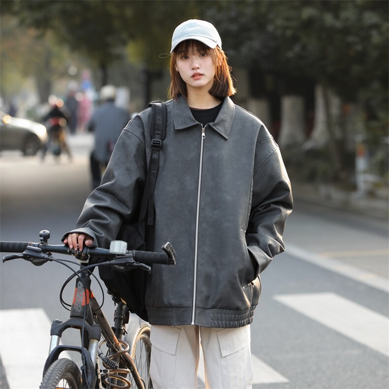 中性风机动皮衣美式潮牌骑行服皮夹克外套二开A406JK3518特P85,男装夹克,星座309（原A406）