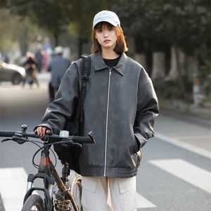 中性风机动皮衣美式潮牌骑行服皮夹克外套二开A406 JK3518 特P85图片