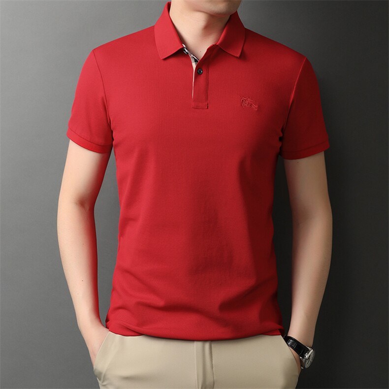 夏季新款男士翻领短袖t恤中年有领男装上衣服休闲POLO衫图片