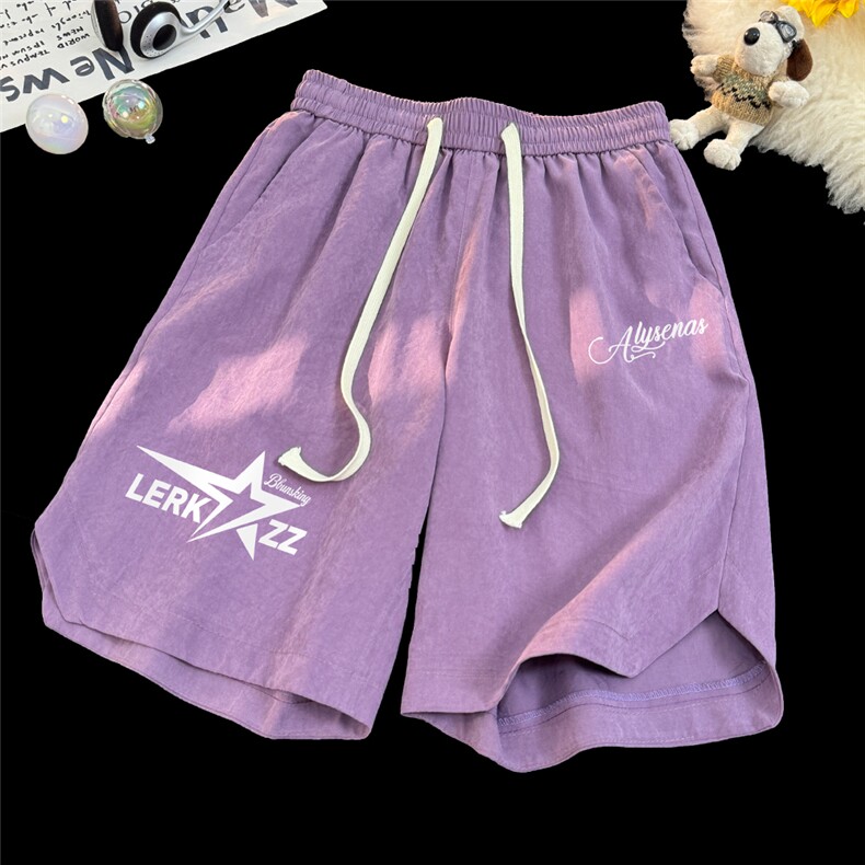 毛毯24夏款麂皮绒字母印花短裤DK66002P25控38，男装牛仔裤，电商A268A