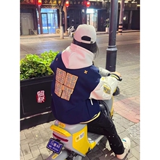 刺绣撞色棒球服外套男2025新款秋情侣小众潮牌夹克上衣HHL6P63，男装夹克，星座1013-5