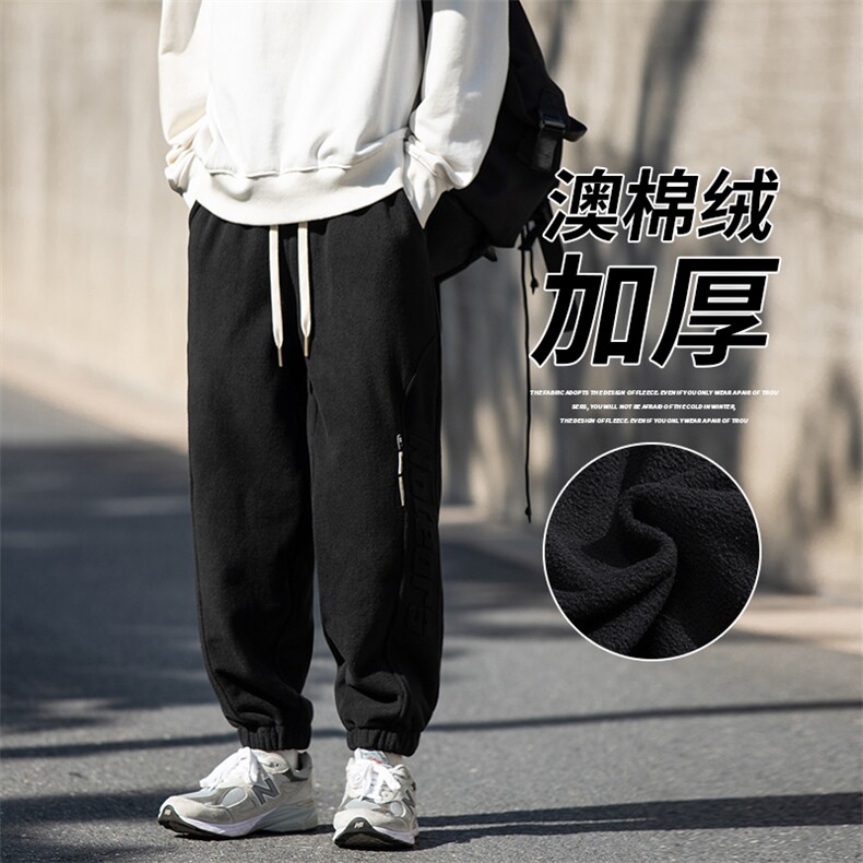 2024冬新款cityboy日系加绒加厚宽松束脚休闲运动裤K253-P45控78,男装休闲裤,星座914-3