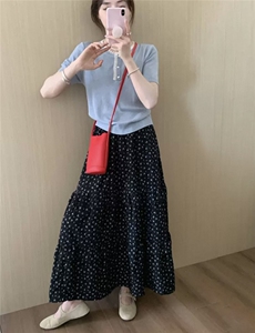 夏季温柔碎花半裙高腰显瘦百搭半身裙图片
