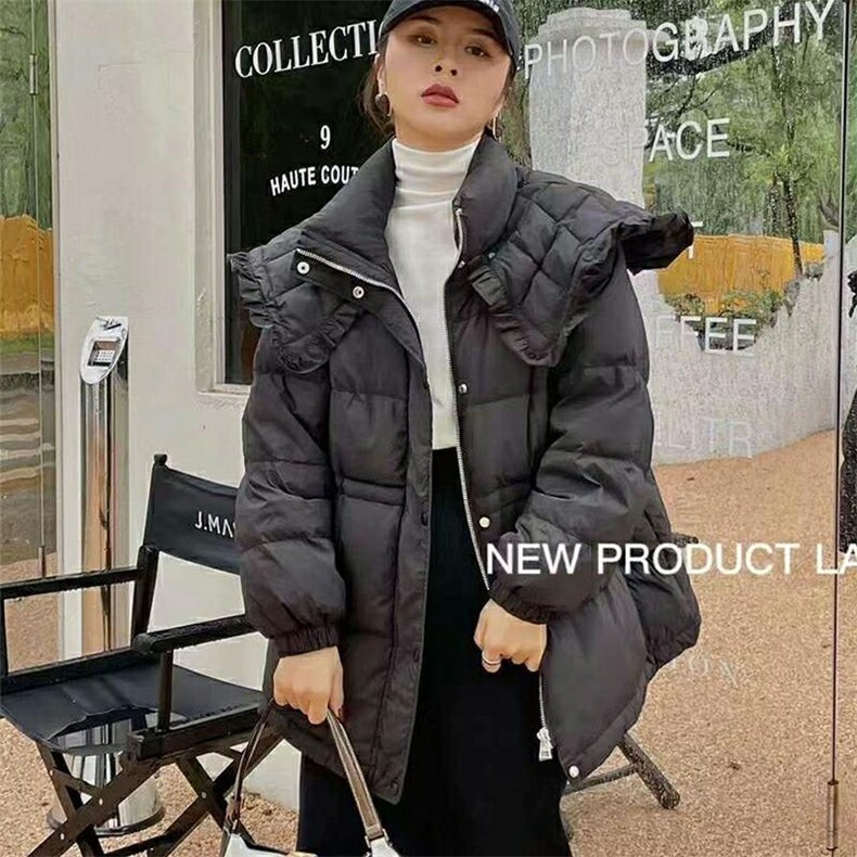 2021新品韩版彩色减龄娃娃领羽绒服，女装羽绒服，More-Lee