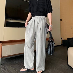 【现货自制】夏季垂坠感条纹腰头拼接休闲裤 K06026 P50图片