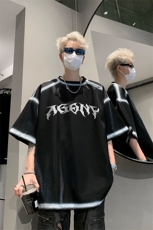 男装丝光棉喷漆短袖T恤2025夏印花五分袖体恤XZ514-2-2024111-P63，男装T恤，星座514-2(原B239)