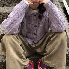2025年秋季短款花纱开衫时尚百搭休闲/淑女，女装针织衫/毛衣，新胜羊绒