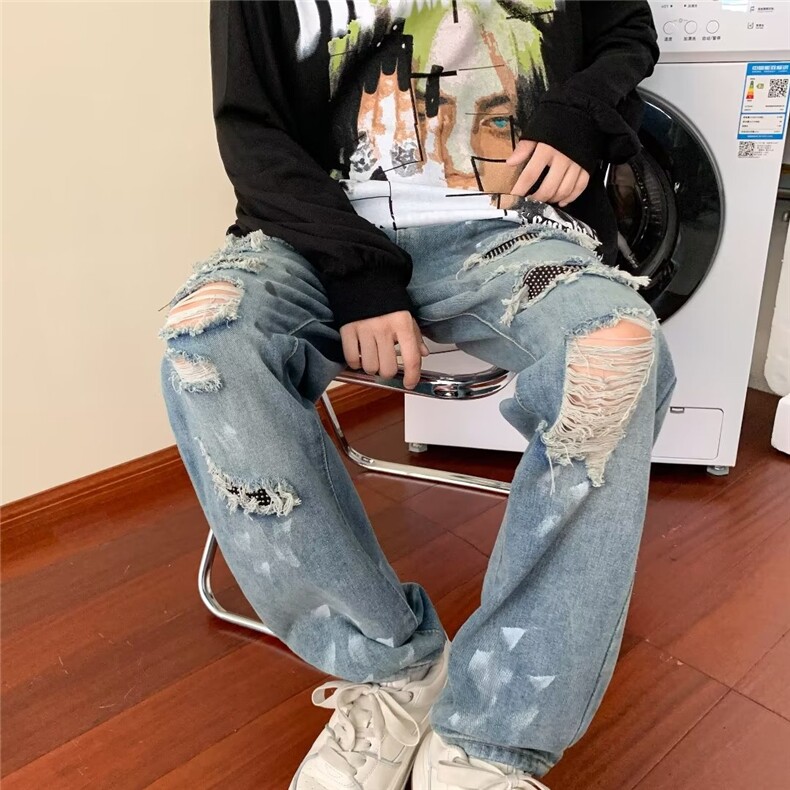 美式牛仔裤男款秋季长裤潮 B8174 P48图片