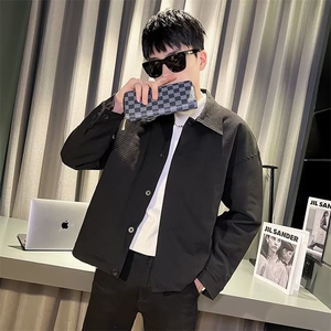 华夫格肌理工装外套男士23春秋季新款韩版潮流简约翻领JM523-P53,男装工装外套,星座1109-3