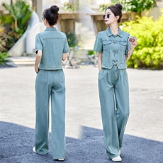 2025夏新款牛仔套装555P165，女装套装/套裙，乐衣轩