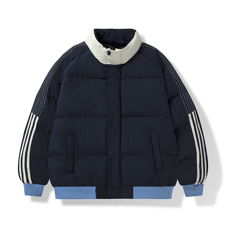 现货二开抖音得物供视频三防织带加厚拼接立领棉衣棉服LL8006,男装棉衣,电商A486