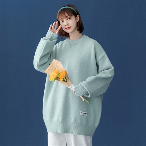 @中性风冬新款2021毛衣圆领纯色针织衫上衣A125-C011-P65女类，男装针织衫/毛衣，电商A125