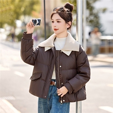 现货2025年冬季新款韩版休闲羽绒服针织拼接保暖羽绒服，女装羽绒服，悦祺