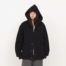 1506-1/WF341/P59连帽卫衣春季新款简约通勤宽松休闲百搭外套，女装短外套，星座1506-1