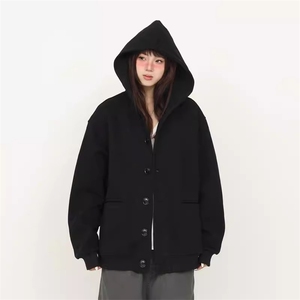 1506-1/WF341/P59连帽卫衣春季新款简约通勤宽松休闲百搭外套图片