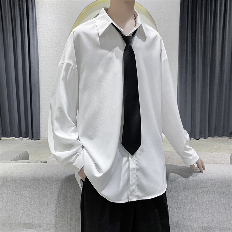 紫色冰丝衬衫男长袖夏季薄款高级感潮牌纯色西装内搭衬衣oversize,男装衬衫,电商D312-1