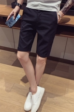 100%聚酯纤维夏季新款修身休闲短裤纯色中裤男K五分裤子，男装休闲裤，电商D240-242