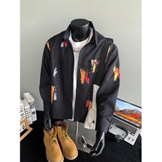 XZ-230-1CS522秋假模宽松轻奢个性水墨涂鸦休闲长袖衬衫P50控68，男装衬衫，星座230-1