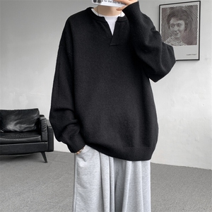 8XL-M高品质V领毛衣大码针织时尚外套慵懒风纯色打底衫MY1508/P68图片