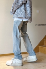 美式hiphop高街直筒重工艺水洗修身vibe牛仔裤货号K700P65，男装牛仔裤，电商A063
