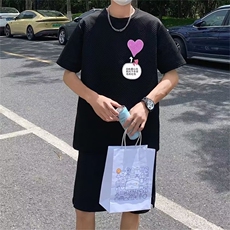 新款~夏季短袖套装男士休闲个性套装，男装休闲套装，星座1013
