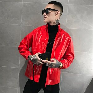 秋季新款男士皮夹克机车服社会小伙立领款皮衣外套 A328-1961图片