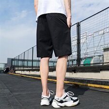 夏季透气薄款休闲短裤五分裤宽松紧腰大裤衩模图案，男装休闲裤，星座1207