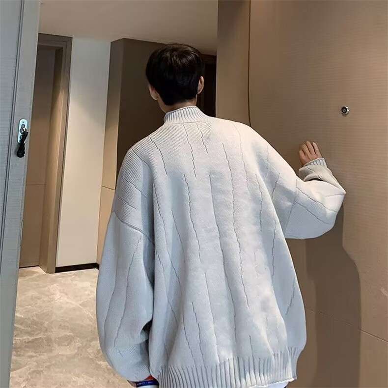 时尚针织开衫毛衣男士冬秋季潮纯色帅气长袖双拉链外套M5687/P60,男装针织衫/毛衣,星座506