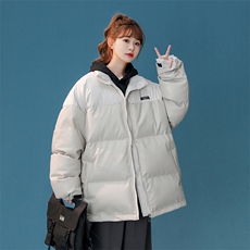 1中性风褶皱波纹拼PU皮棉衣女立领棉服女外套8715P128控168，男装棉衣，星座226-2