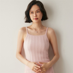 时尚优雅女士吊带背心显瘦针织衫高品质舒适保暖上衣,女装背心吊带,绒创羊绒