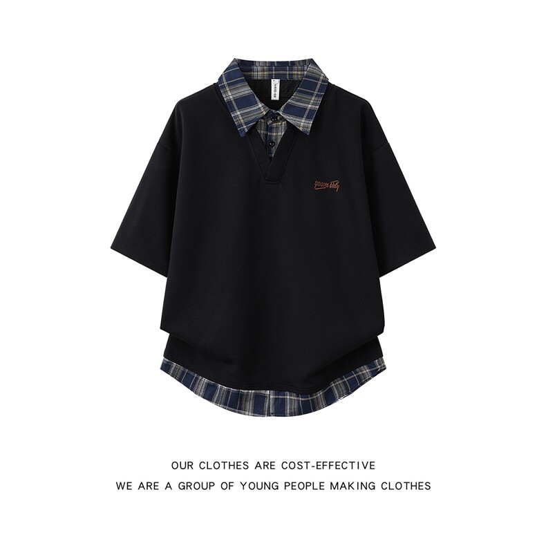 翻领短袖polo衫男潮牌夏季t恤韩版修身潮流百搭体恤上衣T072-P36，男装T恤，星座308B-2