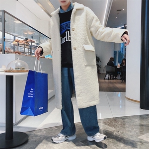 文艺港风韩版羊羔毛中长款风衣外套加厚保暖mj217-p155图片
