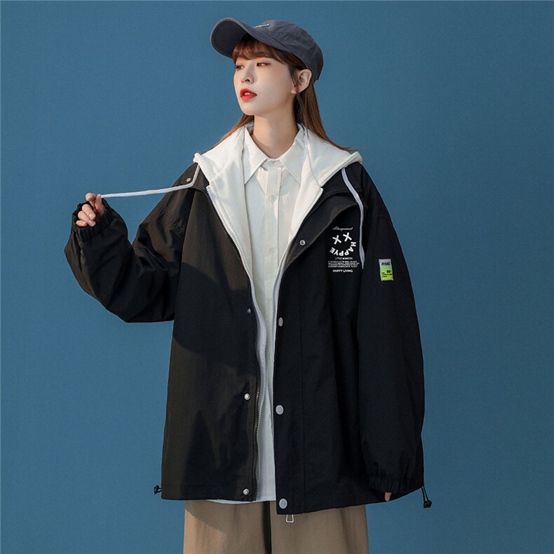 ！秋装新款韩版爱心创意时尚潮流假两件连帽夹克G375-P65控88,男装夹克,A247A