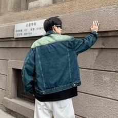 GM33P60水洗做旧美式INS复古牛仔茄克衫日系纯色百搭秋冬牛仔外套，男装背心/马甲，星座1108-5