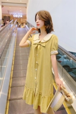 2021夏季新款纯色连衣裙辉之琳HZL1952，女装连衣裙，辉之琳