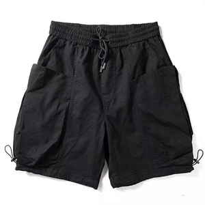 短裤男女夏季薄款纯棉裤子休闲中裤日系复古宽松直筒阔腿五分裤图片