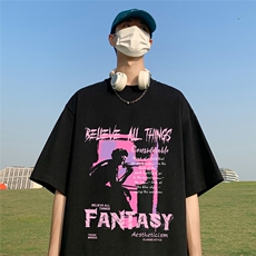 草地夏季宽松短袖T恤男潮T61105P25控38，男装T恤，电商A268A