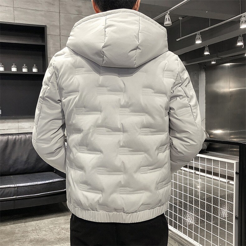 连帽轻薄时尚修身男士压花纯色学生白鸭绒羽绒服R8888P80,男装羽绒服,星座301D-5(原星座1415）
