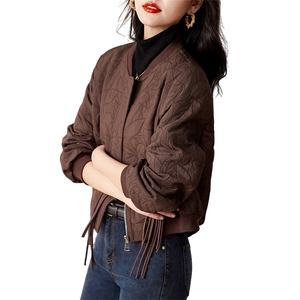 新中式流苏盘扣外套女2025春秋新款小个子宽松百搭休闲棒球服夹克图片