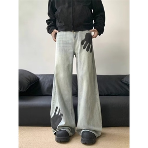 502原版质量浅蓝色直筒牛仔裤,藏蓝色大衣怎么搭配衣服好看图片