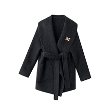 现货主推款2026早春双面羊毛呢大衣不规则气质女羊毛外套，女装毛呢外套，丝露怡语