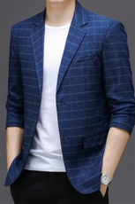 休闲西装中年男士外套宽松韩版潮流春季新款格子西服外套上衣单件，男装西服，电商B212（原钱塘6029）
