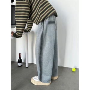 扎染直筒卫裤男复古条纹阔腿运动裤子垂感宽松休闲长裤 KM37图片