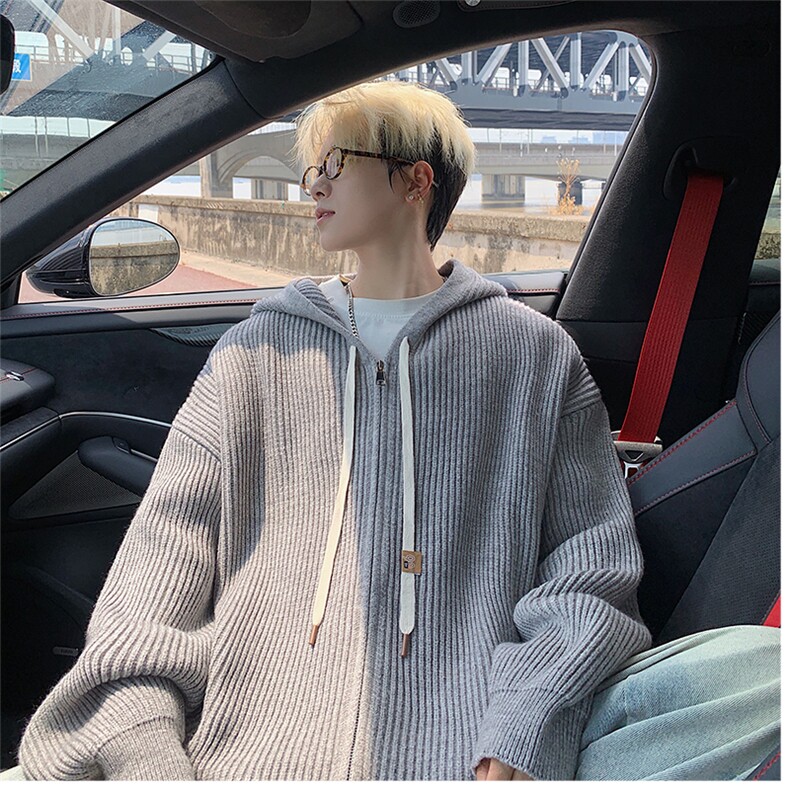 毛衣男秋冬新款港风宽松连帽针织毛衫MYA3-P65,男装针织衫/毛衣,星座214-3