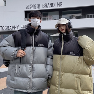 EQ337 撞色面包服冬季加厚棉衣外套女港风字母印花棉服2024新款图片