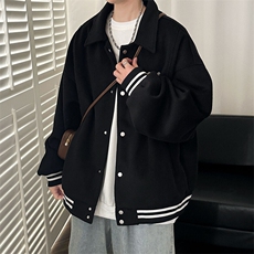 春秋现货新款毛呢外套宽松百搭夹克上衣A351-AJ23140-P105控148，男装夹克，电商A351