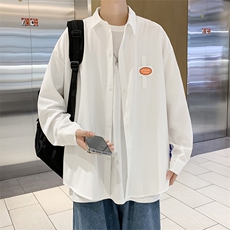 原宿风ins长袖简约男生宽松秋季港风衬衣日系休闲百搭W1307-P32，男装衬衫，星座512-2