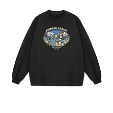 2025年秋季套头通勤两个骷髅头时尚百搭通勤圆领，女装卫衣/绒衫，花可